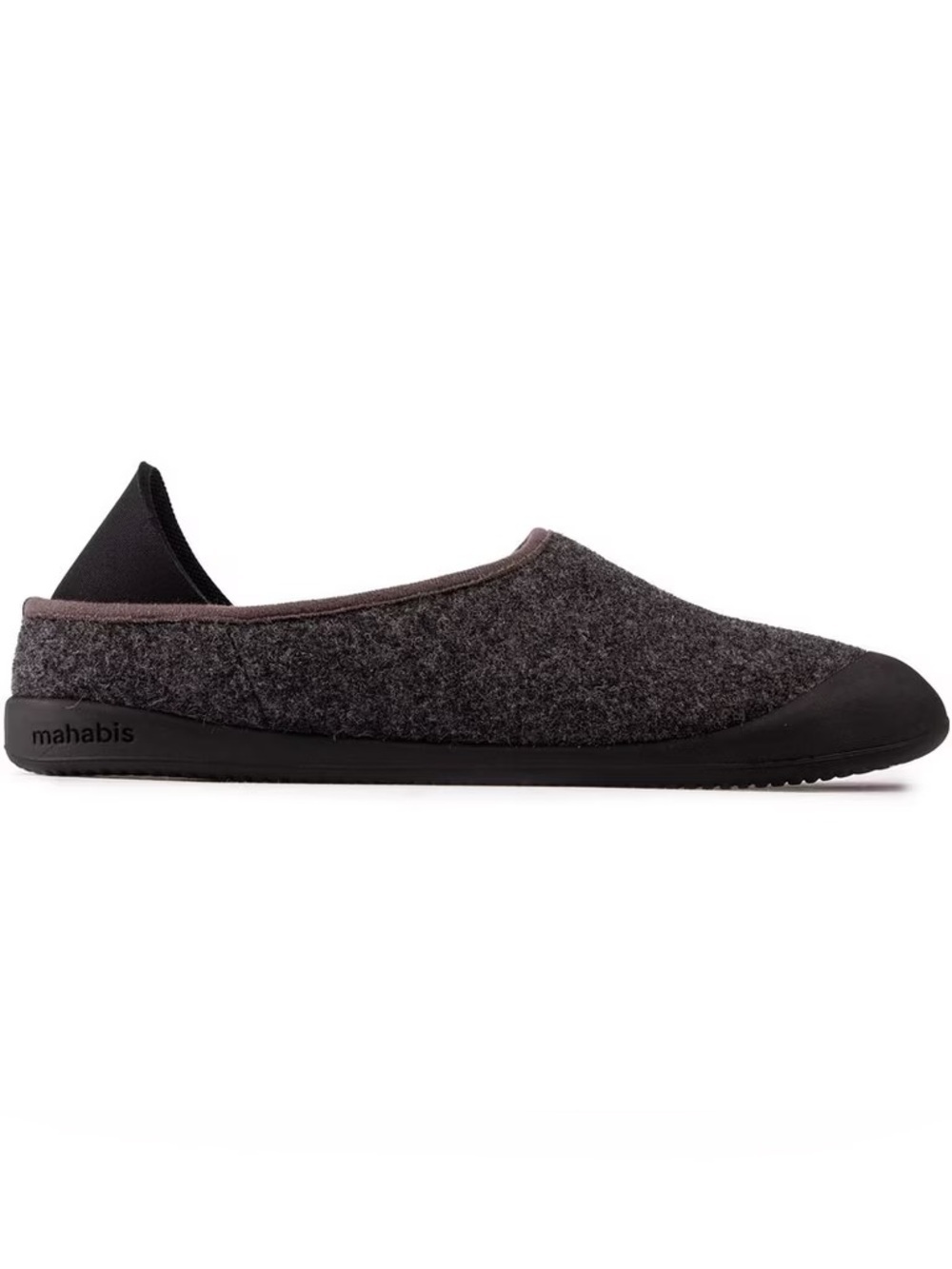Mahabis Classic Wool Slippers — Charcoal Gray & Black Unisex